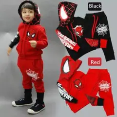 新品❗️子供服 男の子 スパイダーマン セットアップ クリスマス　黒