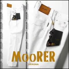 LEON記載MOORERムーレーPAVEL ホワイトストレッチデニム38 W98