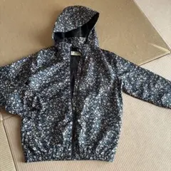花柄フード付きジャケット ネイビー系
