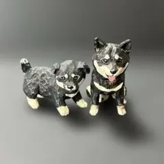 はしもとみお 犬の彫刻 柴犬　子犬