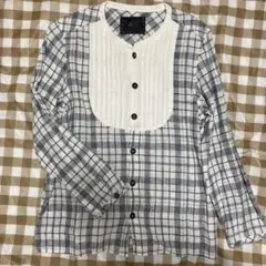 FITH 長袖チェックシャツ 150(S〜M)白×紺×緑のサムネイル