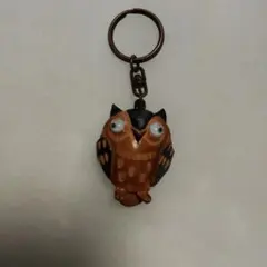 フクロウモチーフ 本革 キーホルダー HOKKAIDO