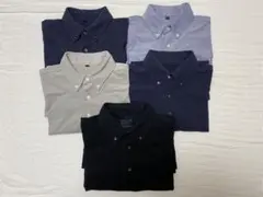 無印良品　鹿の子編みボタンダウン半袖ポロシャツ5枚セット