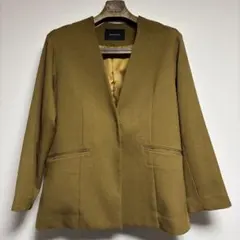 SIMPLICITÉ カーキ ノーカラージャケット