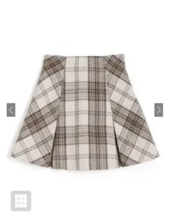 【GRL】インパン裏地付きチェック柄プリーツスカート アイボリー
