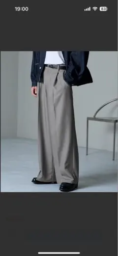 EMMA CLOTHES スラックス ミックスグレー ワイドパンツ Sサイズ