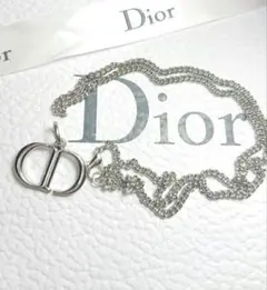 【正規 未使用】Christian diorロゴチャーム/3㎜ネックレスチェーン