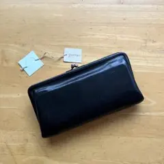genten ゲンテン 長財布 TOSCA がま口 ブラックネイビー