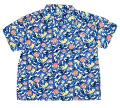 チャムス　アロハシャツ　アニマル柄　XL ブルー