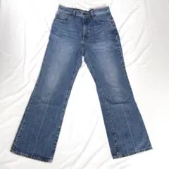 GU ジーユーセミフレアジーンズレディース デニムパンツ センタープレス XL