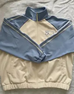 INTER FACTORY トラックジャケット 青/クリーム（Ｌ）メンズ