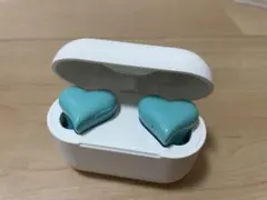ハート型ワイヤレスイヤホン 水色