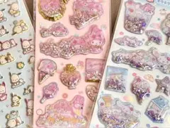 サンリオ　キラキラカプセルシール　ぷくっとシール　マイメロ　シナモロール　ポチャ