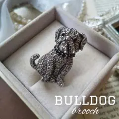犬 パグ フレンドブルドッグ ドッグ ブローチ キラキラ dog ヴィンテージ
