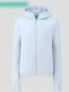 エアリズムUVカットメッシュパーカ（レギュラー・長袖）Lサイズ 水色