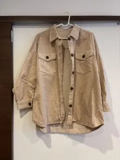 ベージュ シャツジャケット Mサイズ コーデュロイ