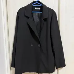 ブラック テーラードジャケット ダブルボタン