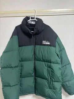 【美品】FIRST DOWN ダウンジャケット グリーン/ブラック