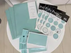 【使用済・未開封混在】セリア　ティファニーブルー風　封筒　カード　シールまとめて