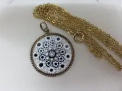 ヴェネチアングラス シルバー925 ペンダントトップ メッキチェーン付 　　01