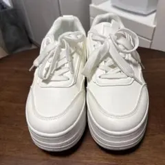 ホワイト プラットフォームスニーカー