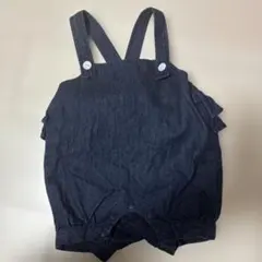 petit main デニムロンパース 80 だるまサロペット♡