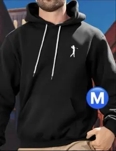 【新品/Mサイズ】シンプルでお洒落！ゴルフウェア パーカー メンズ ブラック