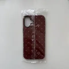 iPhoneケース16plus 赤×ドット