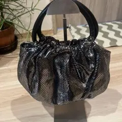 美品　theory セオリー　メタリックシルバー バッグ　ハンドバッグ