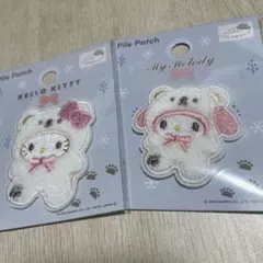 サンリオ　パイルワッペン　キティ　マイメロディ　シール　セリア　ふわふわスノー