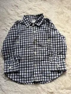 ギャップ 長袖　ギンガムチェック 紺 白 男の子用 95cm GAP チェック柄