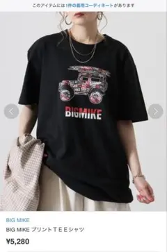 BIG MIKE プリントTシャツ ブラック XL