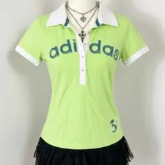 【y2k 00s】adidasアディダス ライムグリーン ロゴピチt 平成ギャル