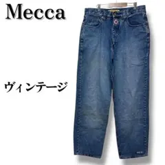 90s MEECA メッカ メンズストレートワイドデニムパンツ L ブルー