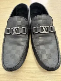 定価14.5万美品】ルイヴィトンローファーモノグラム金具黒レザー
