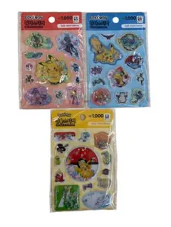 【正規品】韓国 ポケモン 3枚セット ウォーターシール シャカシャカシール