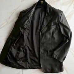 人気◆羊革 ラム レザー テーラード ジャケット 本革 Mサイズ 黒