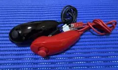 wii wiiu ヌンチャク（レッド＆ブラック）2個セット