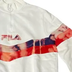 FILA ハーフジップアップスウェット ホワイト 実寸M size