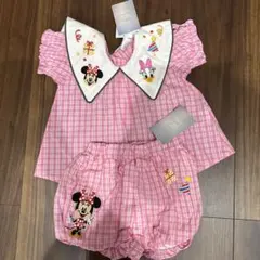 【futafuta】ディズニーコラボ　ギンガムチェック　セットアップ　100周年