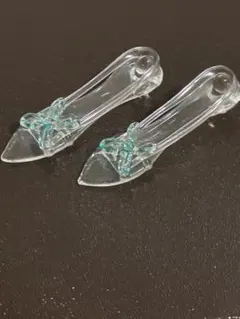 ガラス製 ミニチュア 靴 置物 2個セット