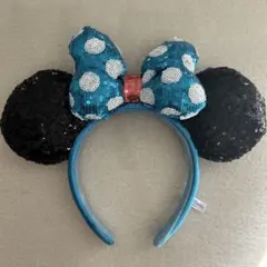 東京ディズニーリゾート　ミニーマウス　カチューシャ スパンコール　水色
