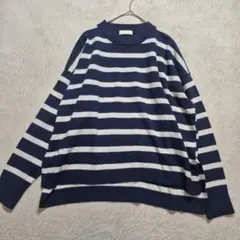 アースミュージックアンドエコロジー ネイビーとホワイトのボーダーニット