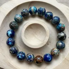 天然石ブルーギャラクシータイガーアイブレスレット 約10mm珠　約17cm