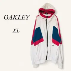 オークリー ナイロンジャケット ウィンドブレーカー フード付き XL古着 レトロ