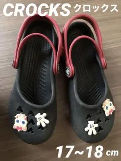 used クロックスCROCKS 黒 ブラック ストラップ ディズニー サンダル