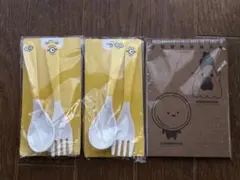 小小兵 密胺湯匙叉子組 2入組 & 炸雞君 A6筆記本