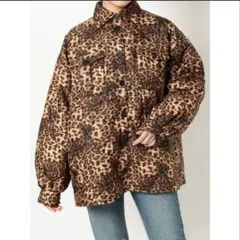 値下げ！極美品！ジュエティ　ヒョウ柄 オーバーサイズ キルティングジャケット　M