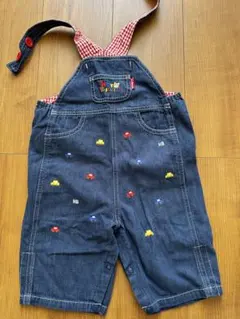 美品　HOT BISCUITS 車刺繍デニムオーバーオール　80-90cm