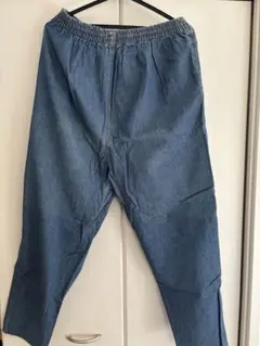 デニムブルー バルーンパンツ ゴムウエスト